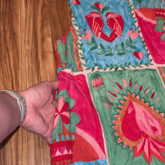 Paper Heart women’s dress large 12 14 mini shift colorful pattern boho pockets - Picture 8 of 10